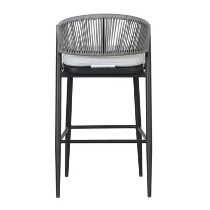 Outdoor Bar Stools With Scallop Cushion And Frame