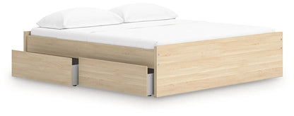 Onita platform bed with light oak finish and 2 under-bed drawers by Unique Piece Furniture on Tampa Home & Garden Store