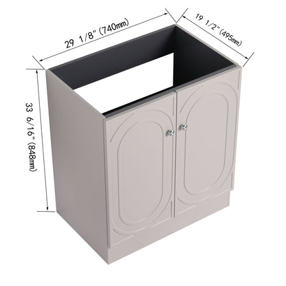 Freestanding bathroom vanity with soft-close doors, light gray two-door cabinet by HouseOfZazla on Tampa Home & Garden Store