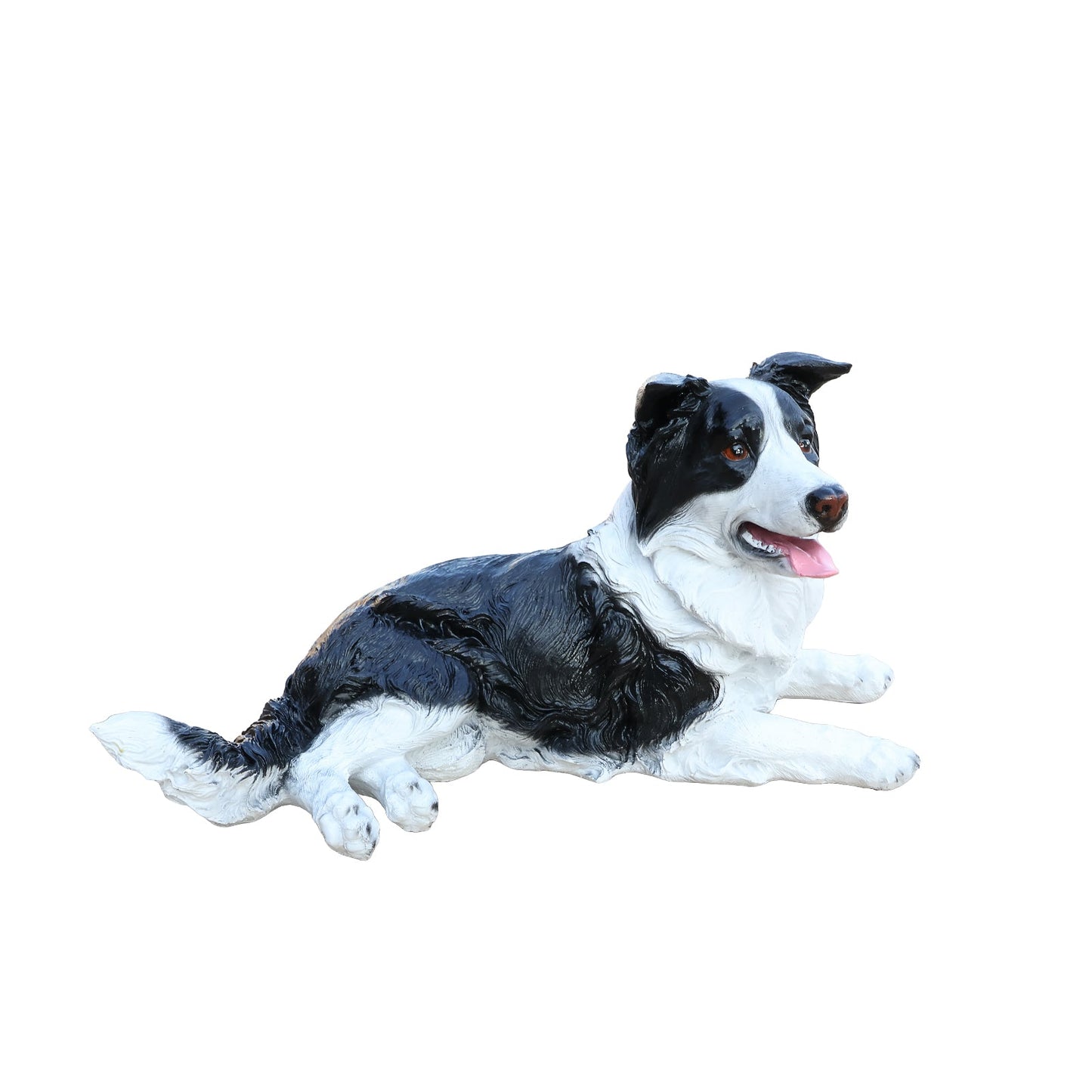 Border Collie garden statue greeter, outdoor black and white dog by HouseOfZazla on Tampa Home & Garden Store
