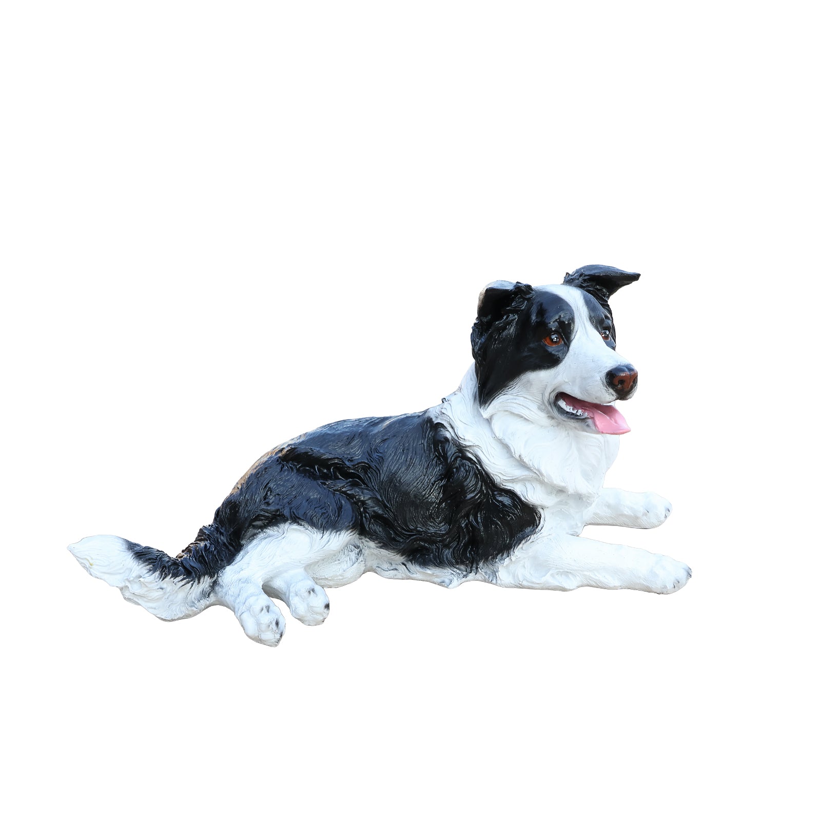 Border Collie garden statue greeter, outdoor black and white dog by HouseOfZazla on Tampa Home & Garden Store