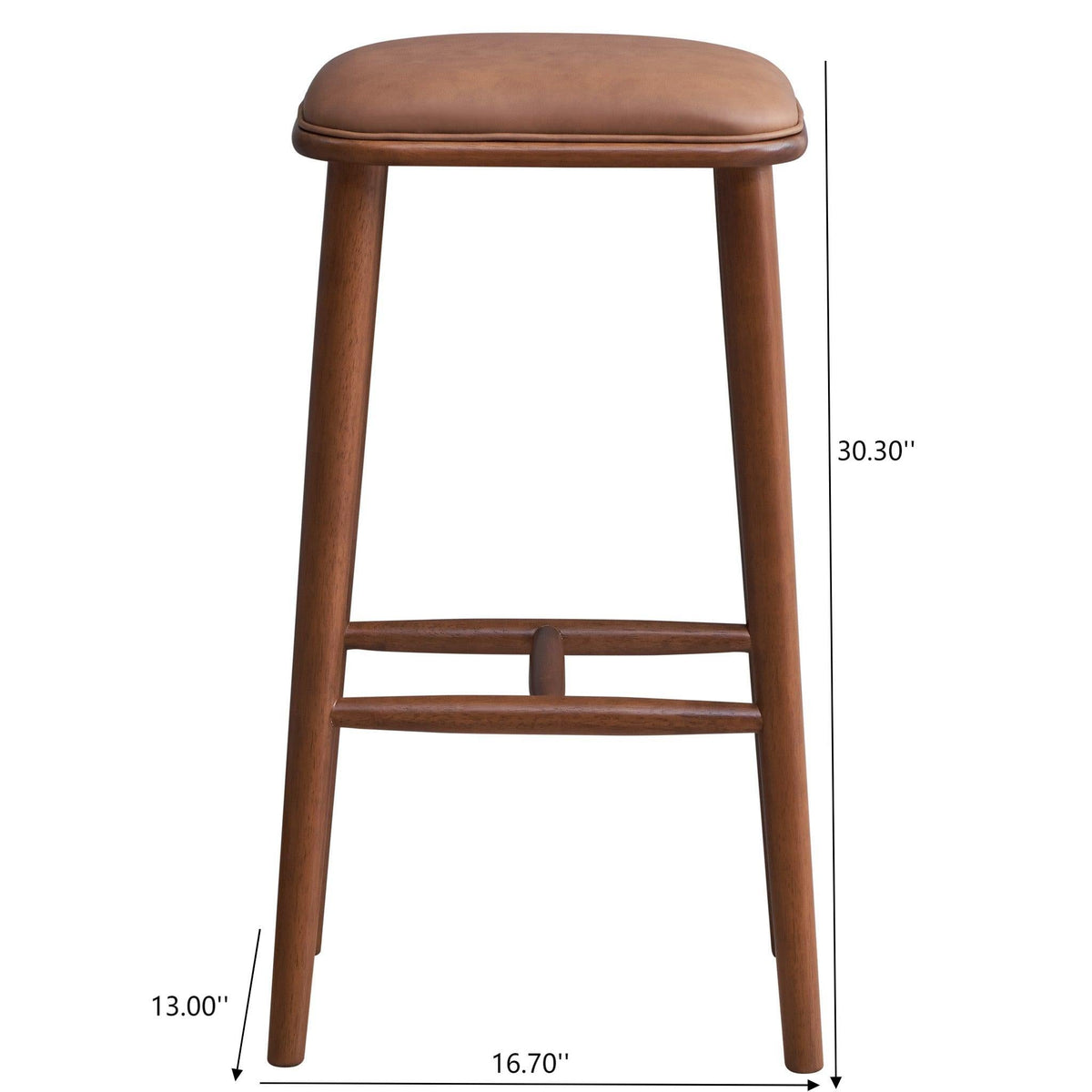 Stylish Design Bar Height Stool with Upholstered Brown Seat by HouseOfZazla 28-30in tall on Tampa Home & Garden Store