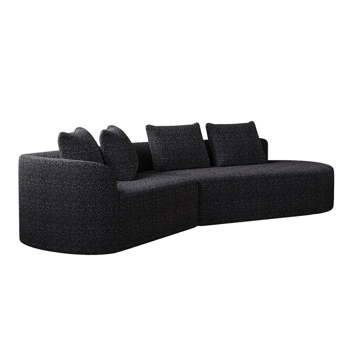 Chenille Sectional Sofa and Soft Throw Pillows