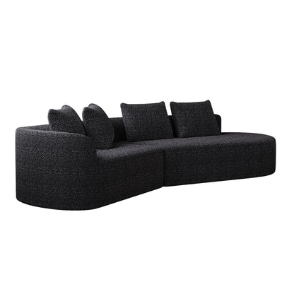Chenille Sectional Sofa and Soft Throw Pillows