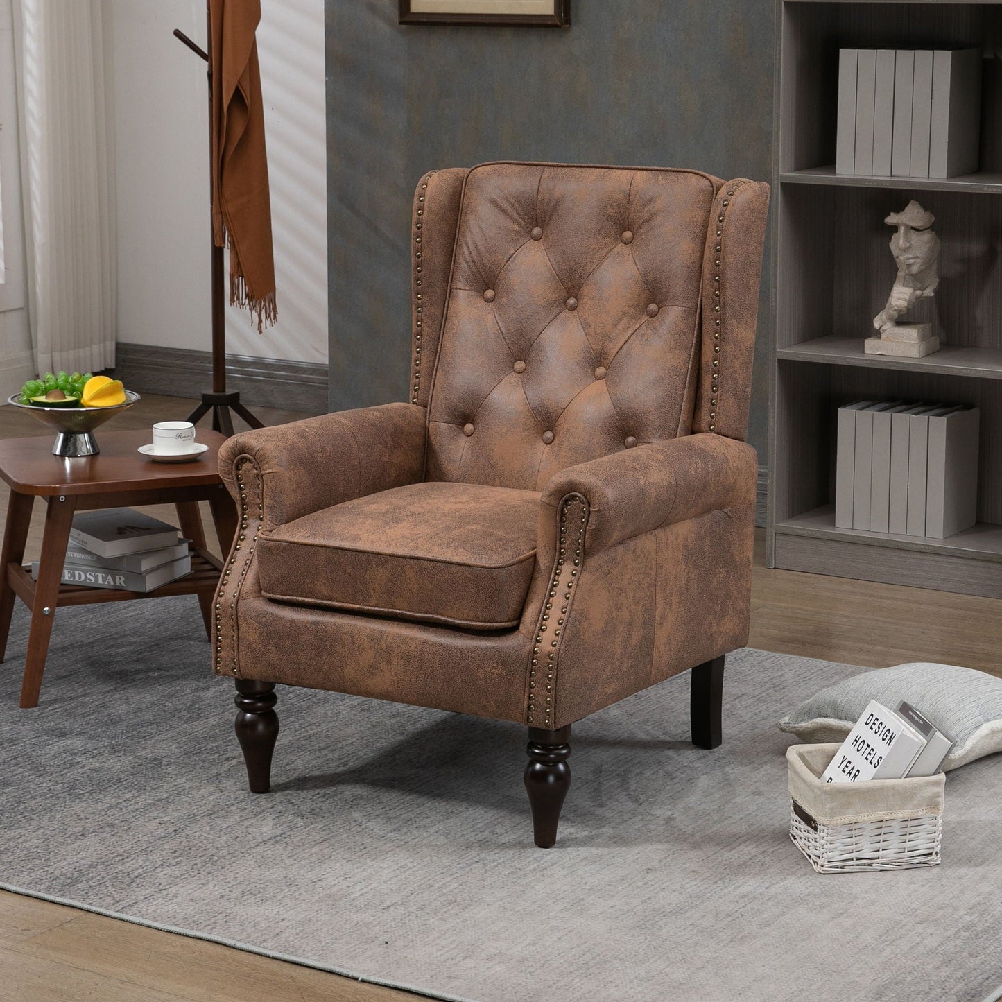 Comfortable and Modern Armchair With Wood Legs