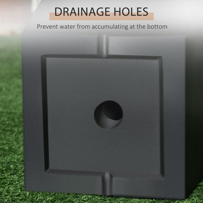 Tall Plant Pot 2-Pack outdoor planters with drainage holes in dark gray plastic HouseOfZazla on Tampa Home & Garden Store