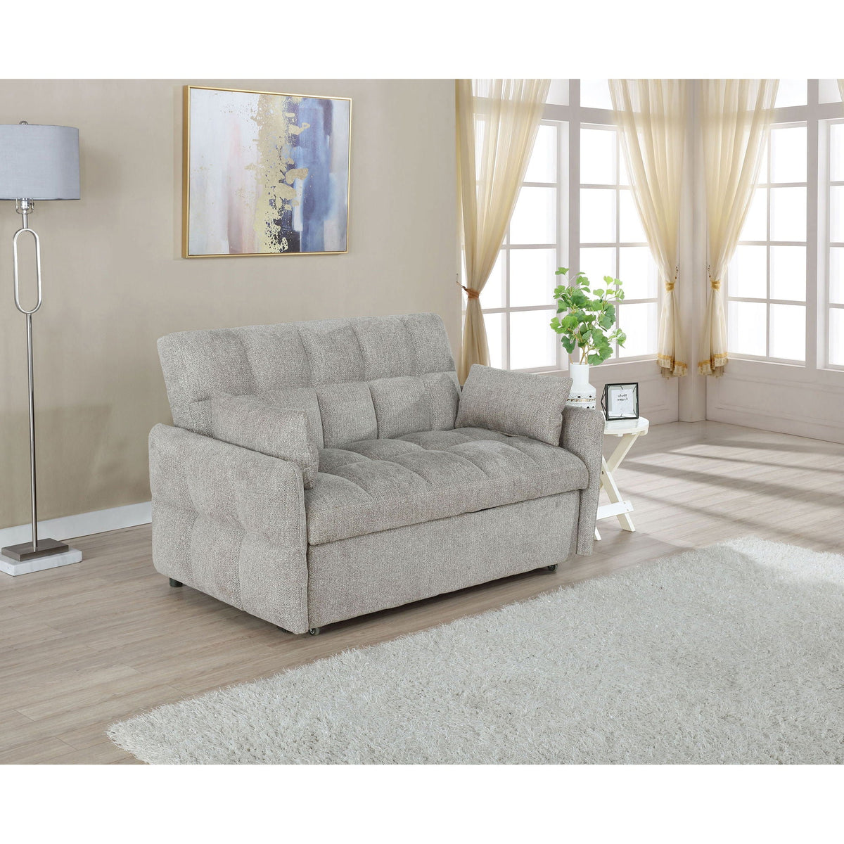 Alvara Tufted Pull Out Sofa With Memory Foam