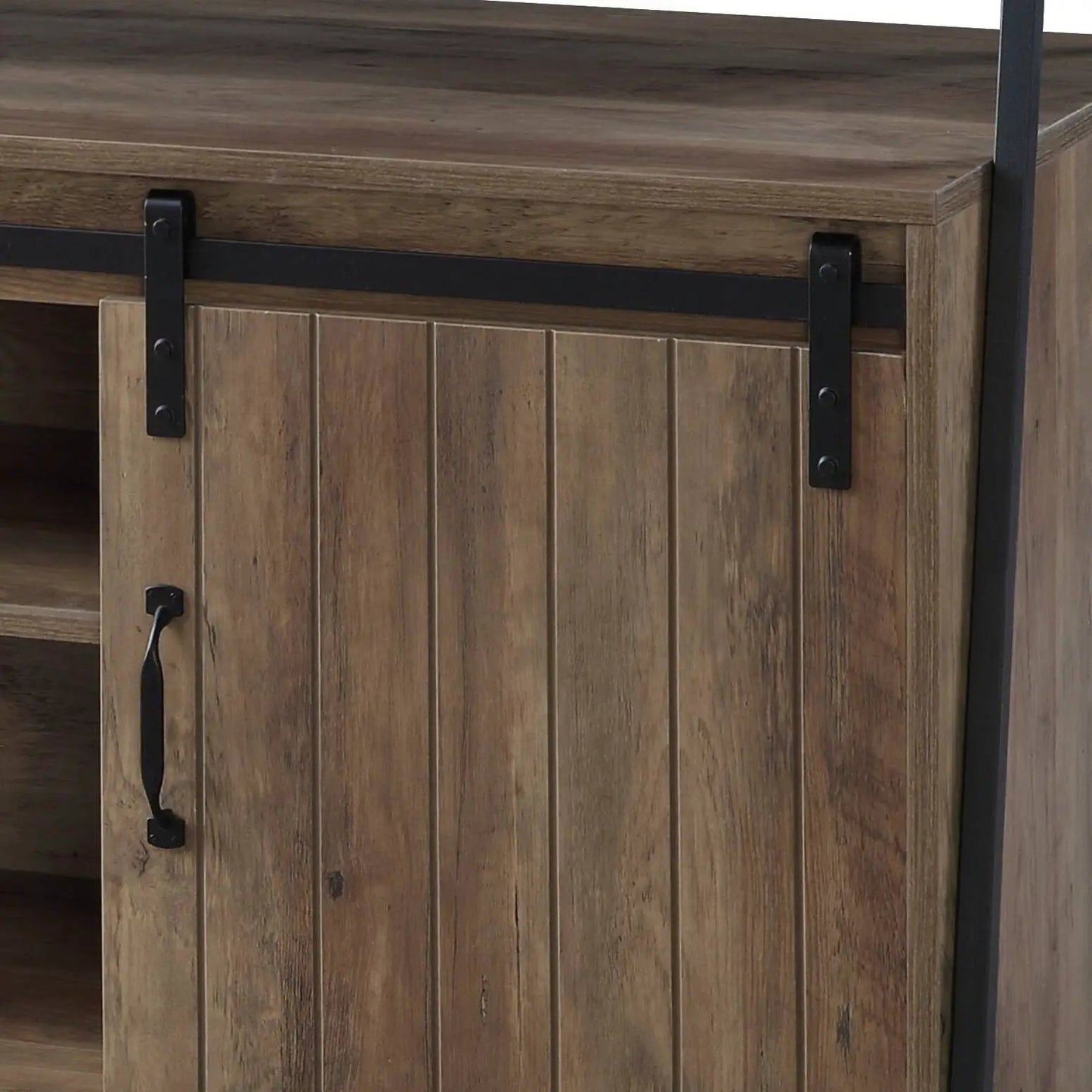 Rashawn Rustic TV Stand Oak Console Media Center