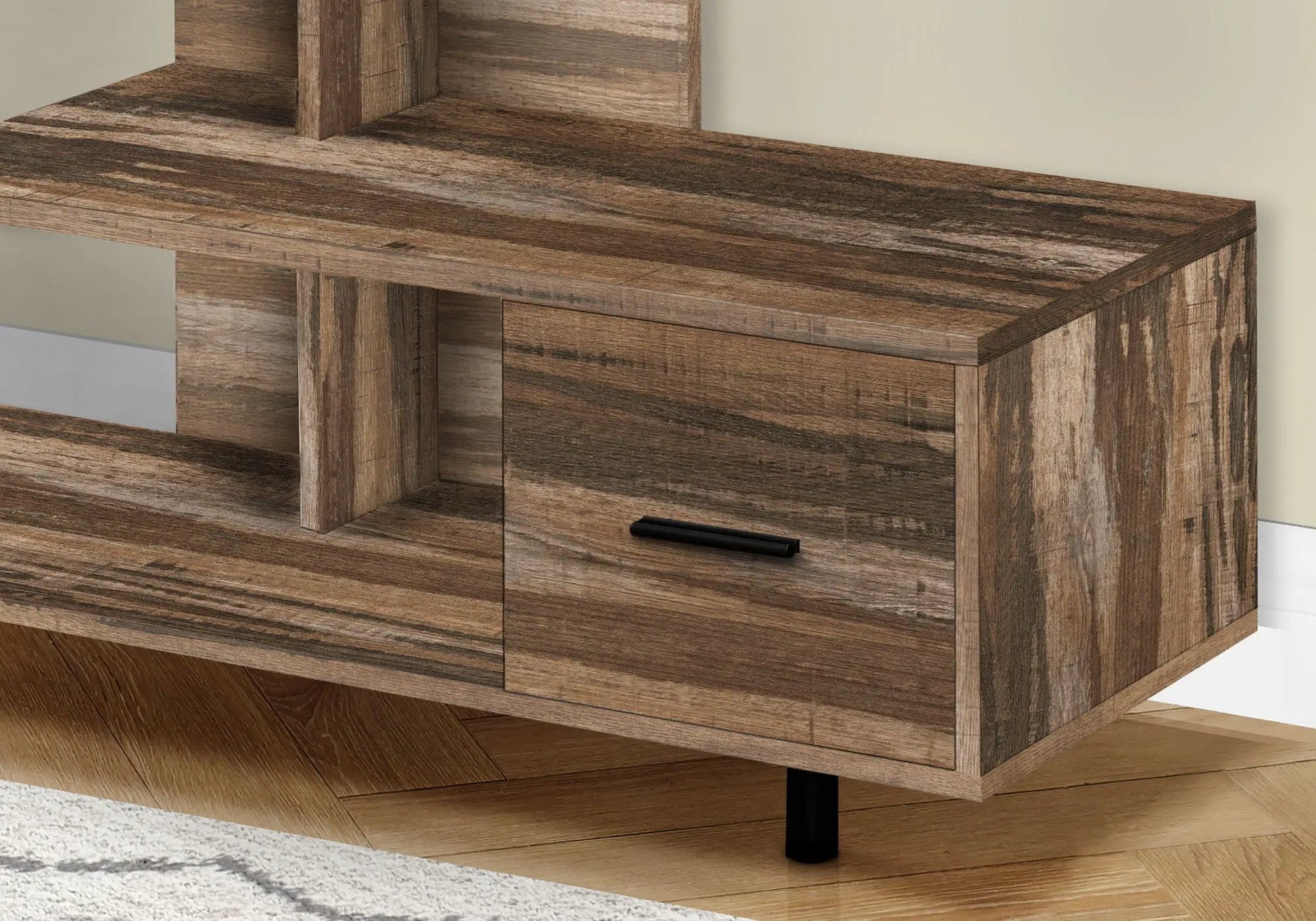 Wooden TV stand console with storage drawer in dark brown finish by Unique Piece Furniture on Tampa Home & Garden Store