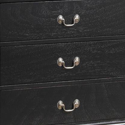 Traditional storage chest with three drawers, black finish, silver cup pulls, HouseOfZazla on Tampa Home & Garden Store