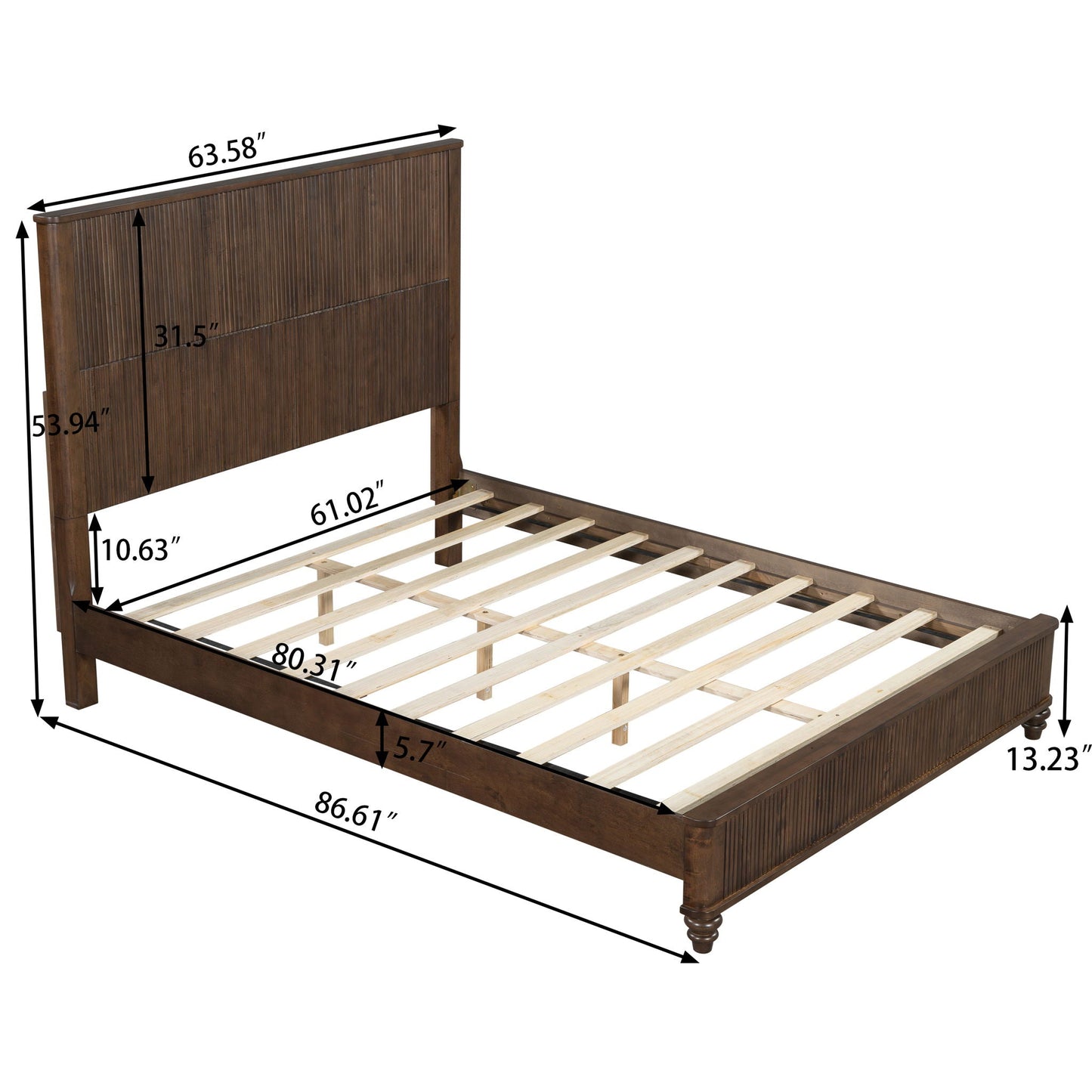Solid Wood Platform Bed and the Tall Headboard