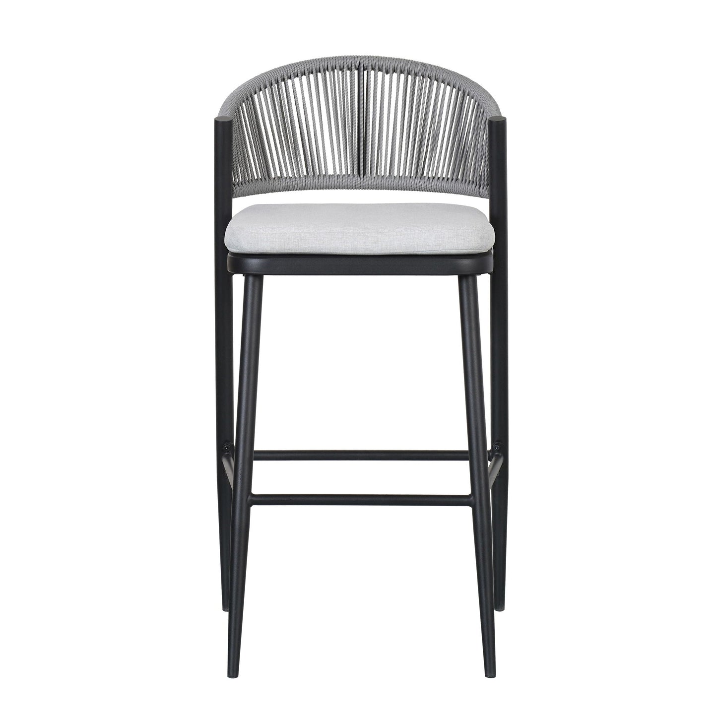 Outdoor Bar Stools With Scallop Cushion And Frame