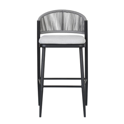 Outdoor Bar Stools With Scallop Cushion And Frame