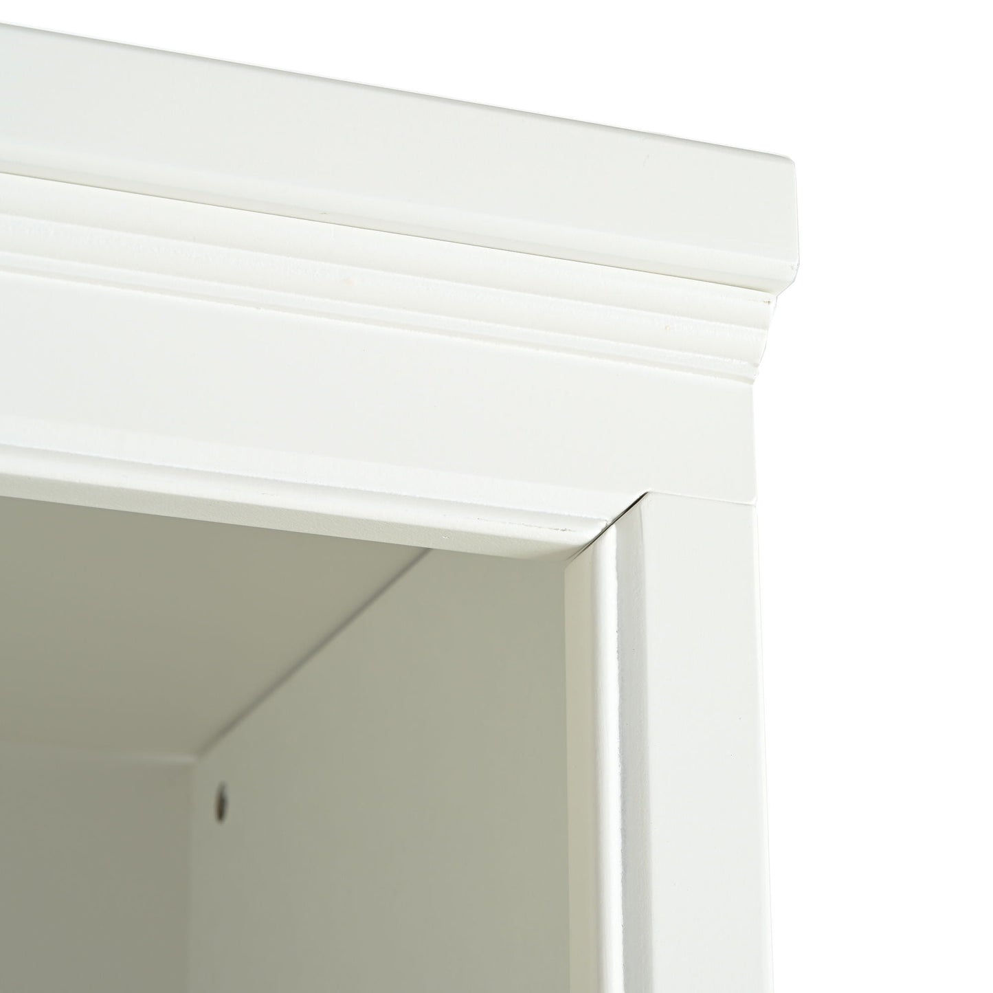 Retro White Tall Display Shelf and Cabinet