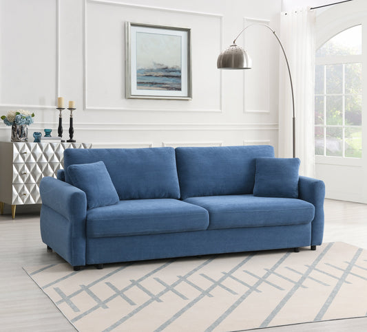 Haran Fabric Pull-Out Sleeper with Storage blue upholstery sofa by HouseOfZazla on Tampa Home & Garden Store