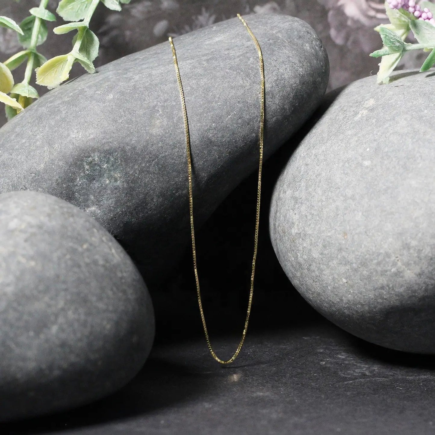 14k yellow gold box chain necklace 0.6mm, delicate chain Bids.com on Tampa Home & Garden Store