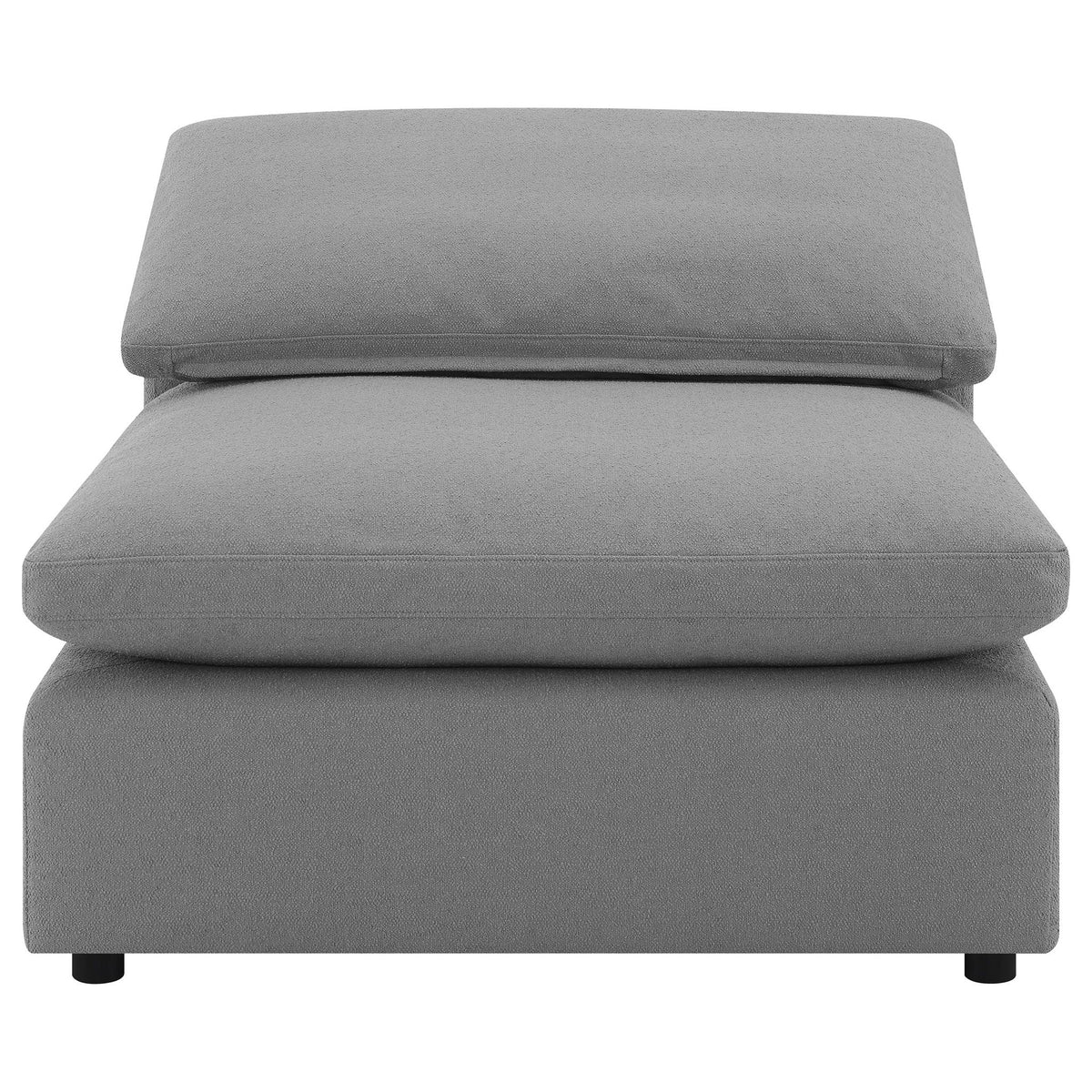 Segoura gray upholstered modular sectional cushions (3) with low black legs on Tampa Home & Garden Store