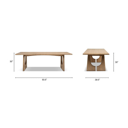 Antique Brown 8 Seater Dining Table in reclaimed Pine by HouseOfZazla, Carmel 93.5in L on Tampa Home & Garden Store