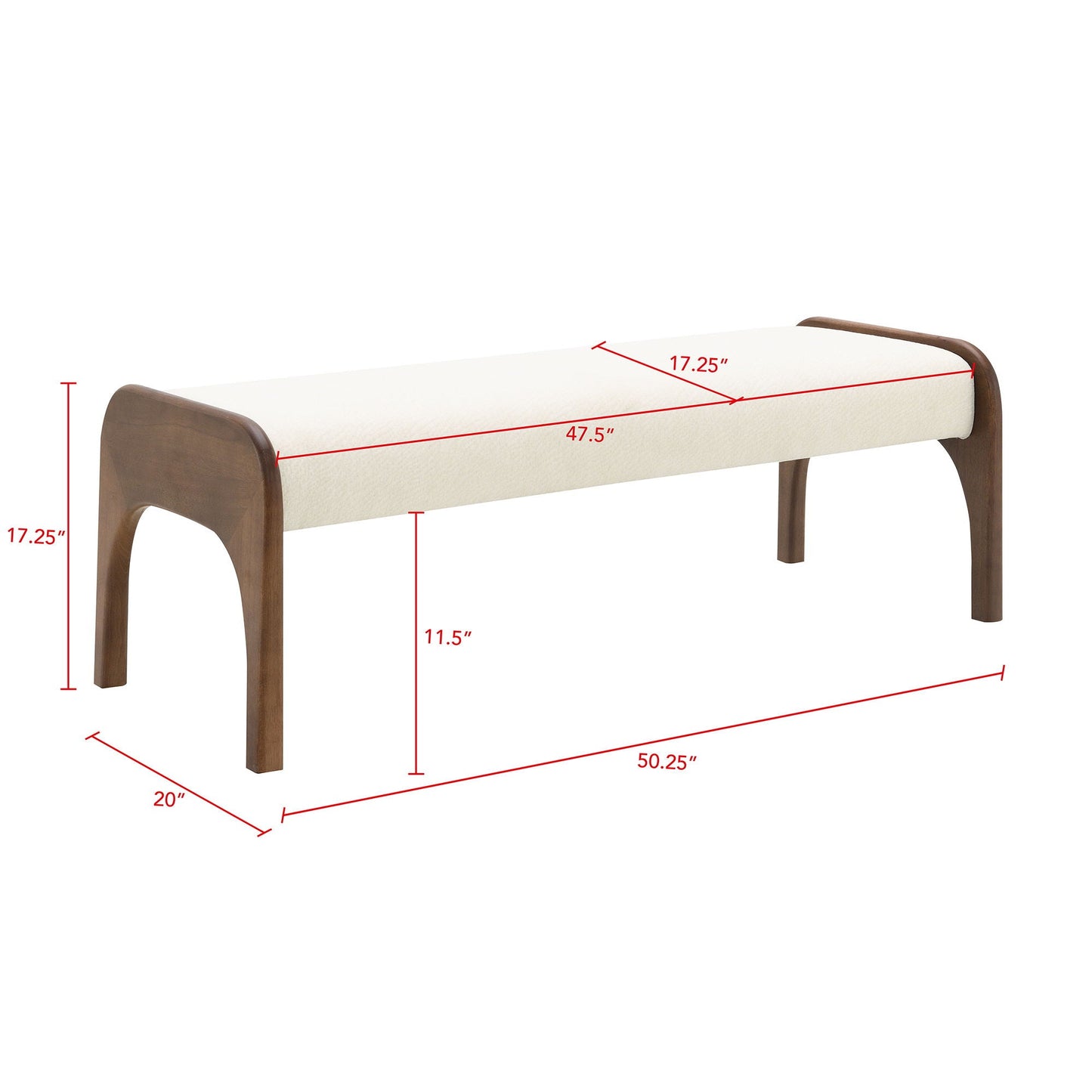 Modern Upholstered Bench for Kitchen Seating
