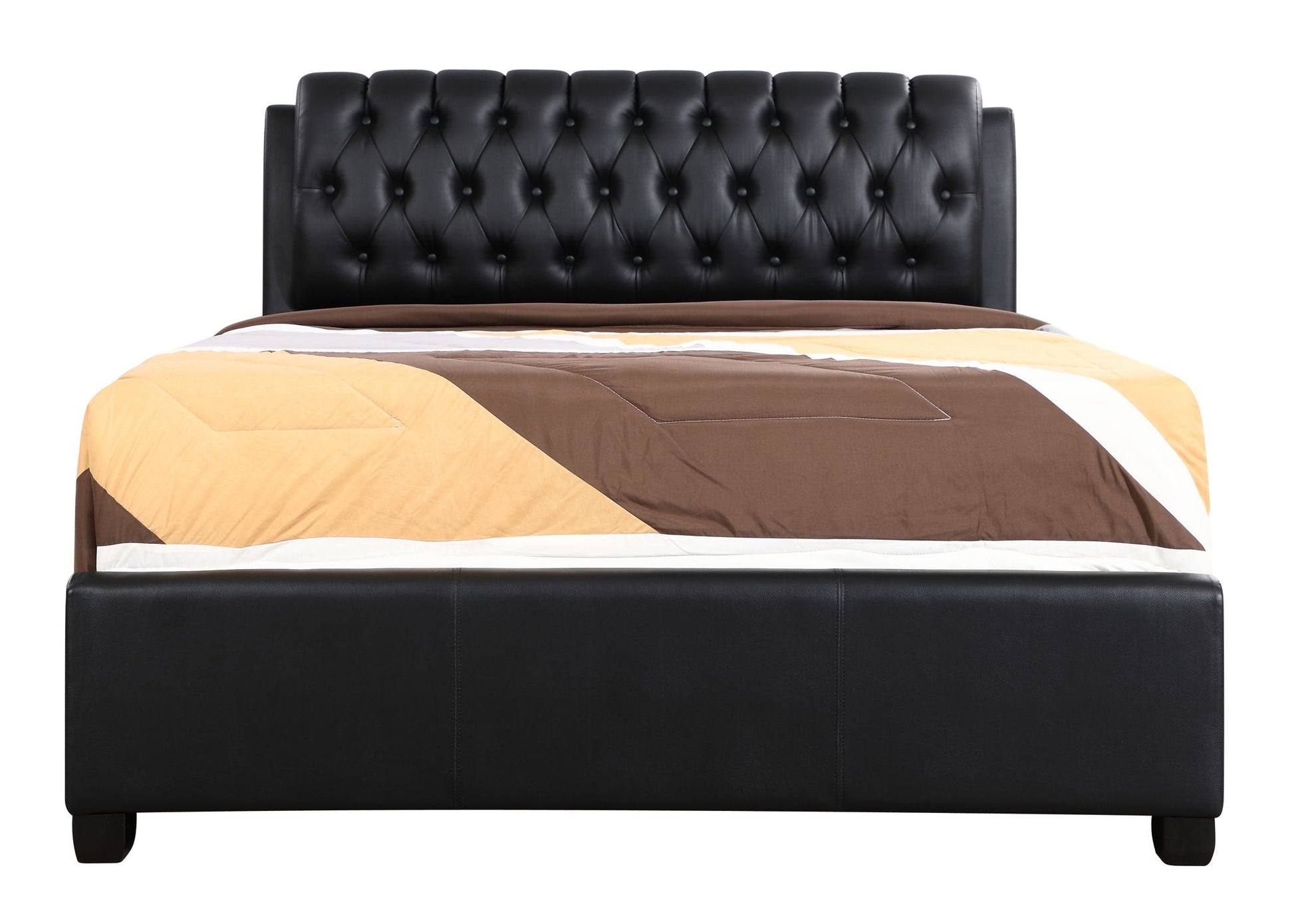 Tufted Upholstered Bed in black with diamond tufting by HouseOfZazla on Tampa Home & Garden Store