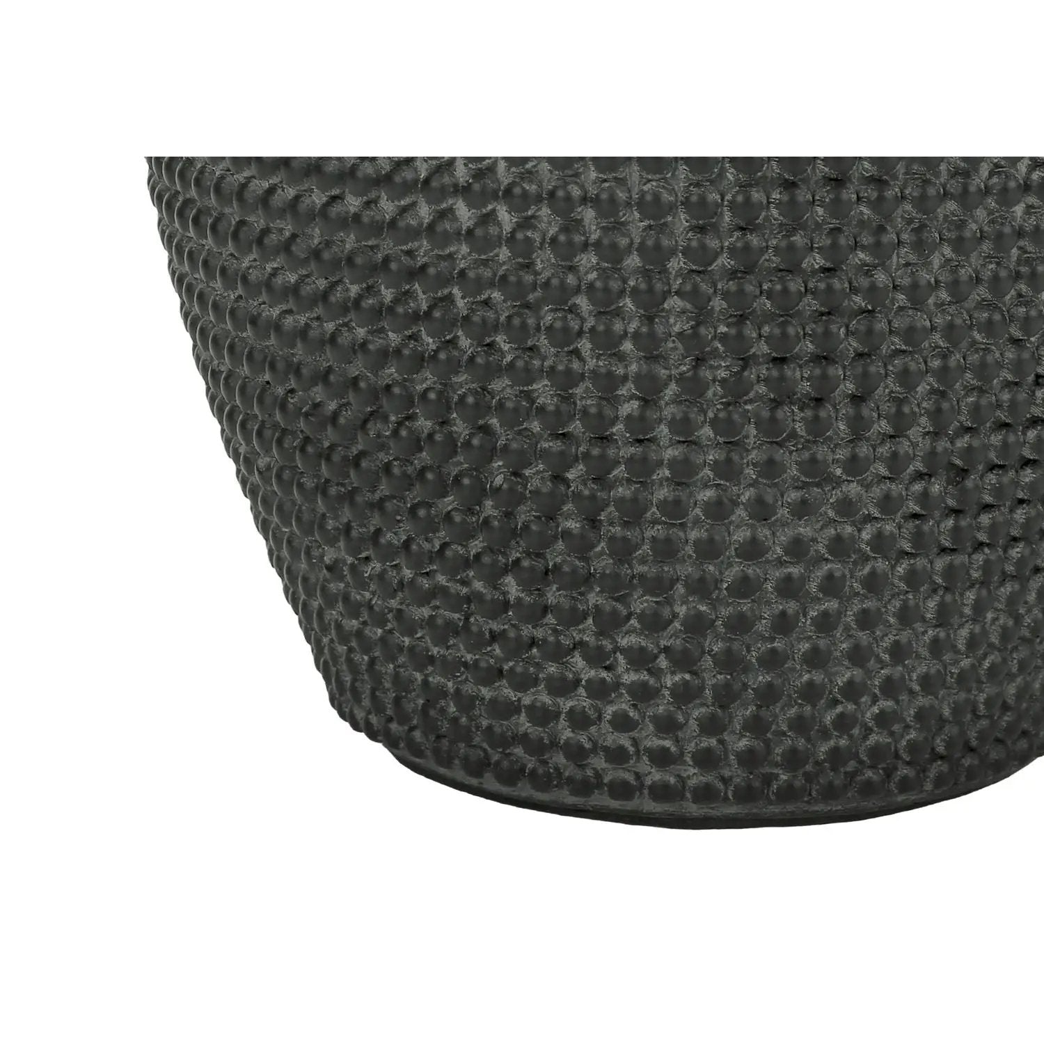 Black resin table lamp with circular pebbled texture on Tampa Home & Garden Store