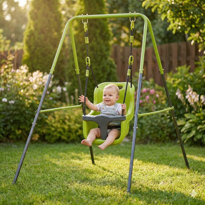 Compact Baby Swing With Safety Buckle And A Seat