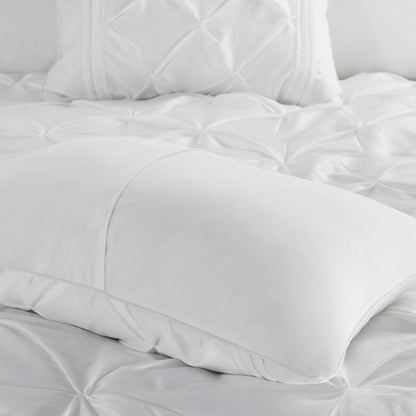 7 Piece Tufted Comforter Set White by HouseOfZazla, white quilted bedding with diamond tufting on Tampa Home & Garden Store