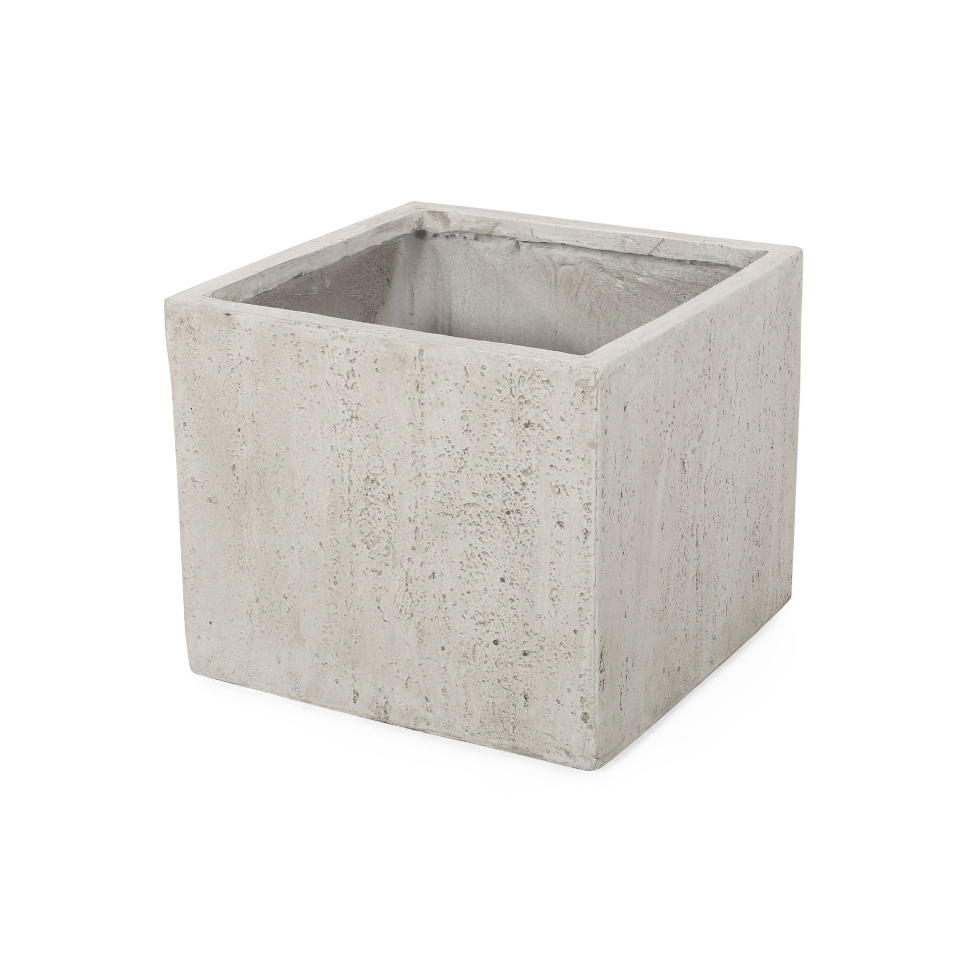 Modern Outdoor Planter concrete square planter in light gray with textured surface HouseOfZazla on Tampa Home & Garden Store