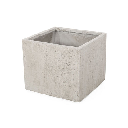 Modern Outdoor Planter concrete square planter in light gray with textured surface HouseOfZazla on Tampa Home & Garden Store