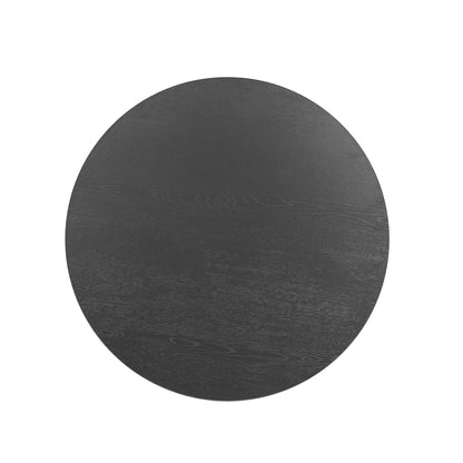 Layla end table round wood grain top in dark black finish on Tampa Home & Garden Store