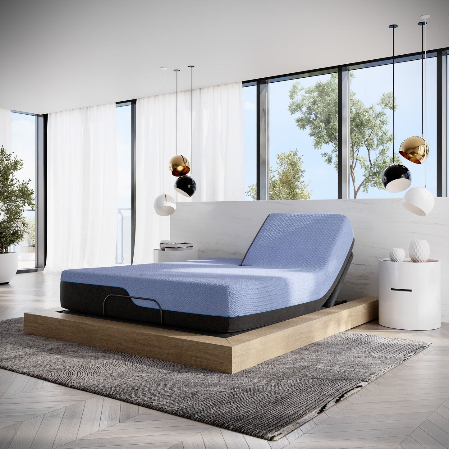 12-inch Refresh Flex Head Hybrid Cooling Fast Responding Latex Foam & Coil Mattress blue cover on Tampa Home & Garden Store