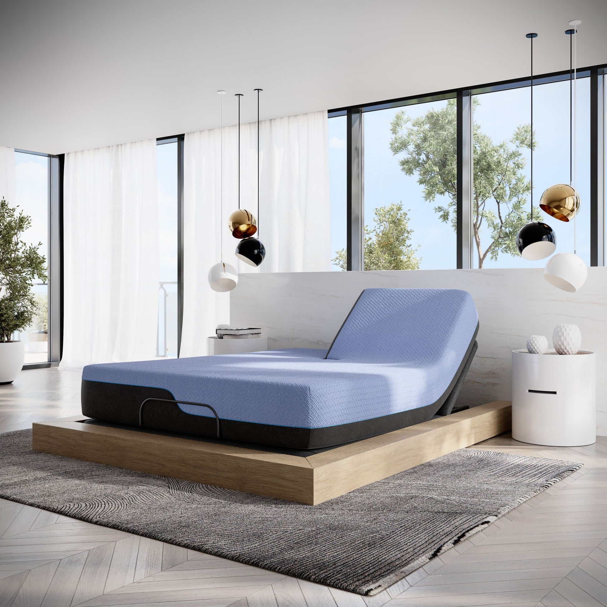12-inch Refresh Flex Head Hybrid Cooling Fast Responding Latex Foam & Coil Mattress blue cover on Tampa Home & Garden Store