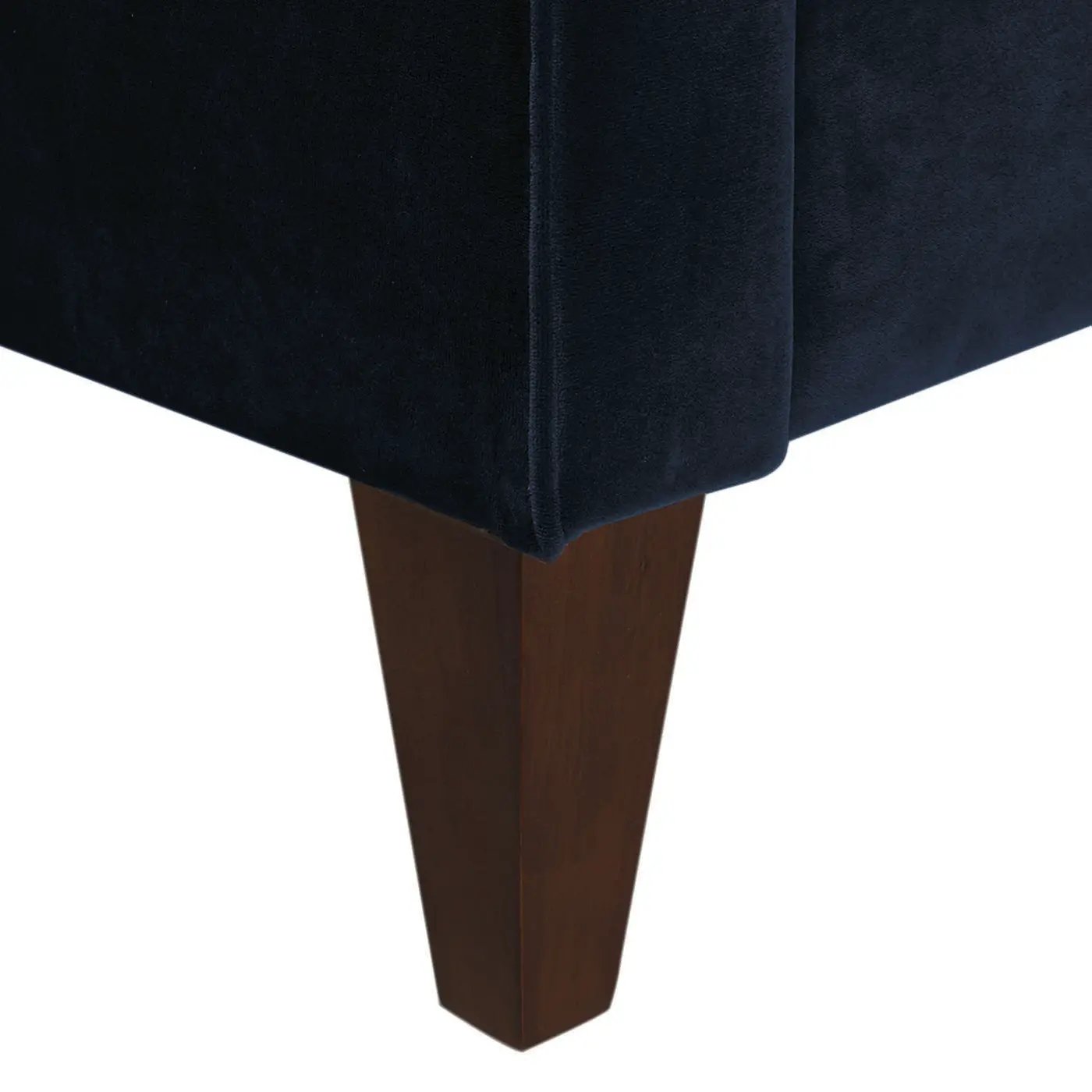 Jack Tuxedo Sofa navy velvet by Unique Piece Furniture with dark wood leg on Tampa Store on Tampa Home & Garden Store