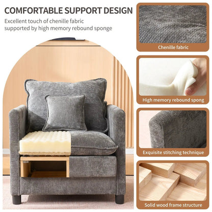 Modern Reading Armchair with Cozy Cushioned Back