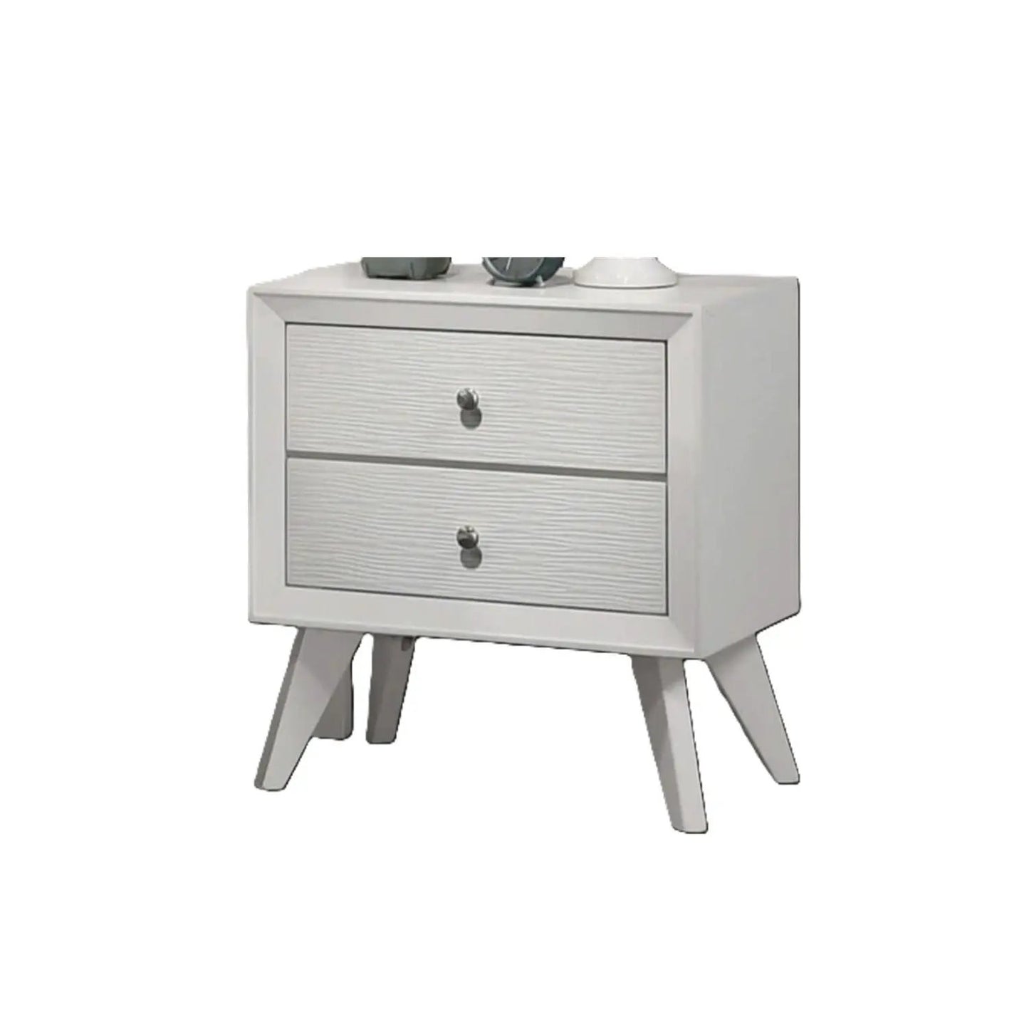 Nightstand With Angled Legs and 2 Drawers
