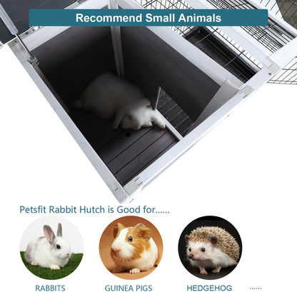 Two Tier Wooden Rabbit Cage for Small Animals