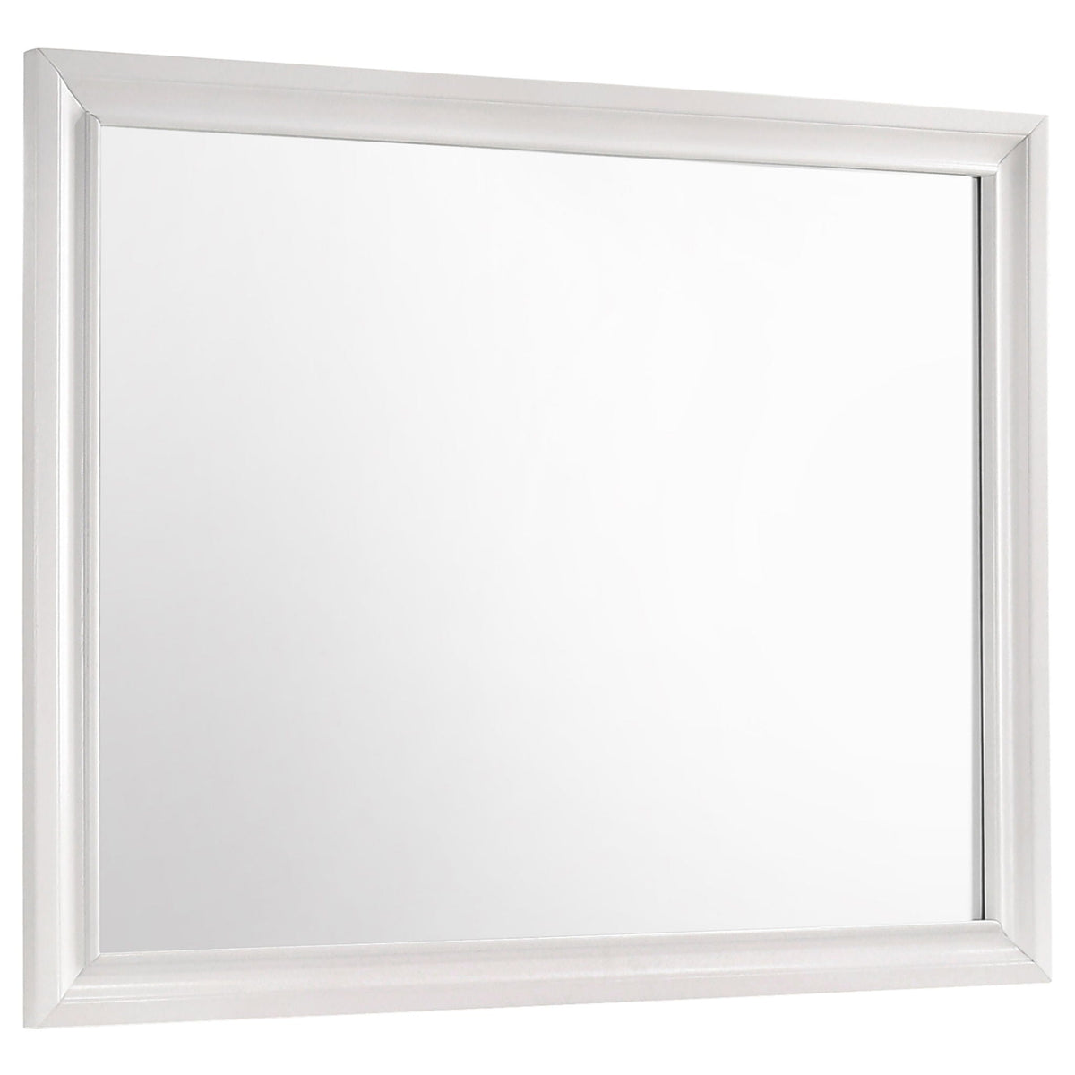 Annie 4 Piece Bedroom Set by HouseOfZazla silver framed mirror with beveled chrome edges on Tampa Home & Garden Store