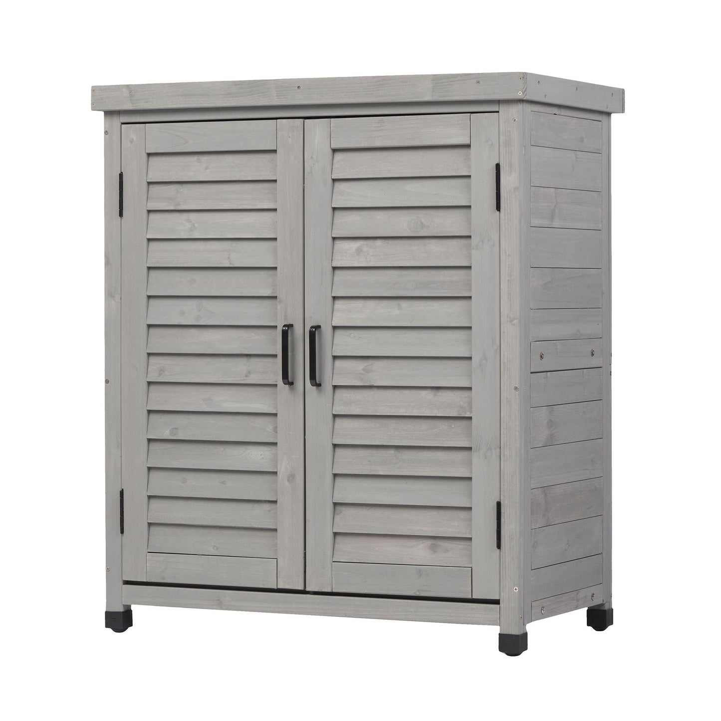 Outdoor Potting Bench With Metal Top and Cabinet