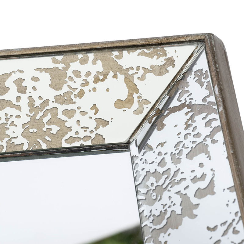 Antique rectangle wall mirror with speckled mirrored panels and bronze frame on Tampa Home & Garden Store