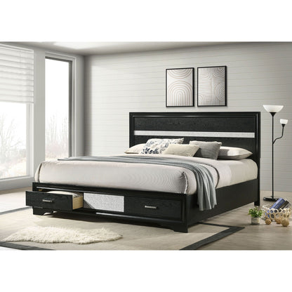 Storage platform bed with 2 under-bed drawers in black wood by HouseOfZazla on Tampa Home & Garden Store