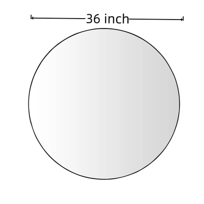 Round Wall Vanity Mirror in Black Metal Frame
