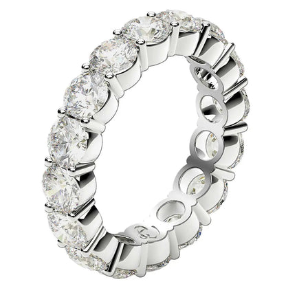 Ring: round cut lab grown diamond eternity ring in 14k white gold, 4 ctw FG/VS2 by Bids.com on Tampa Home & Garden Store