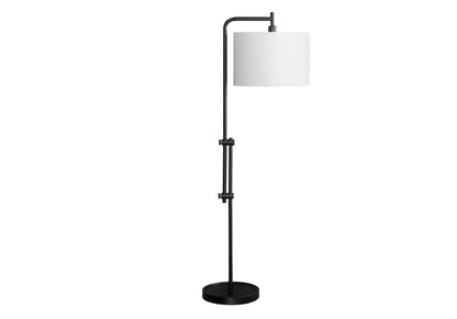 Metal Arc Floor Lamp with Fabric Drum Shade