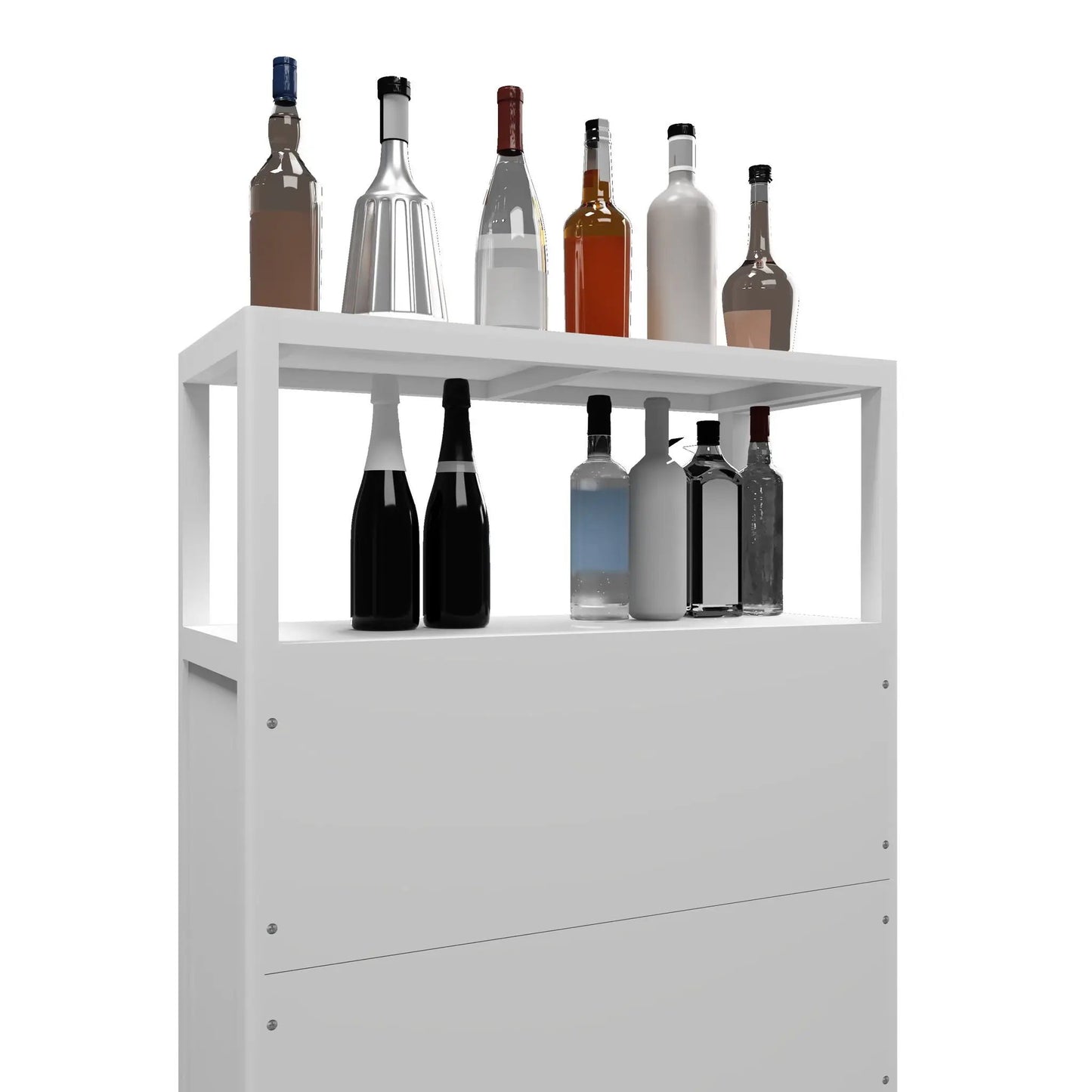 Bamboo Storage Cabinet With Shelves White