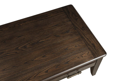 Mahogany Traditional Table With Storage Drawer