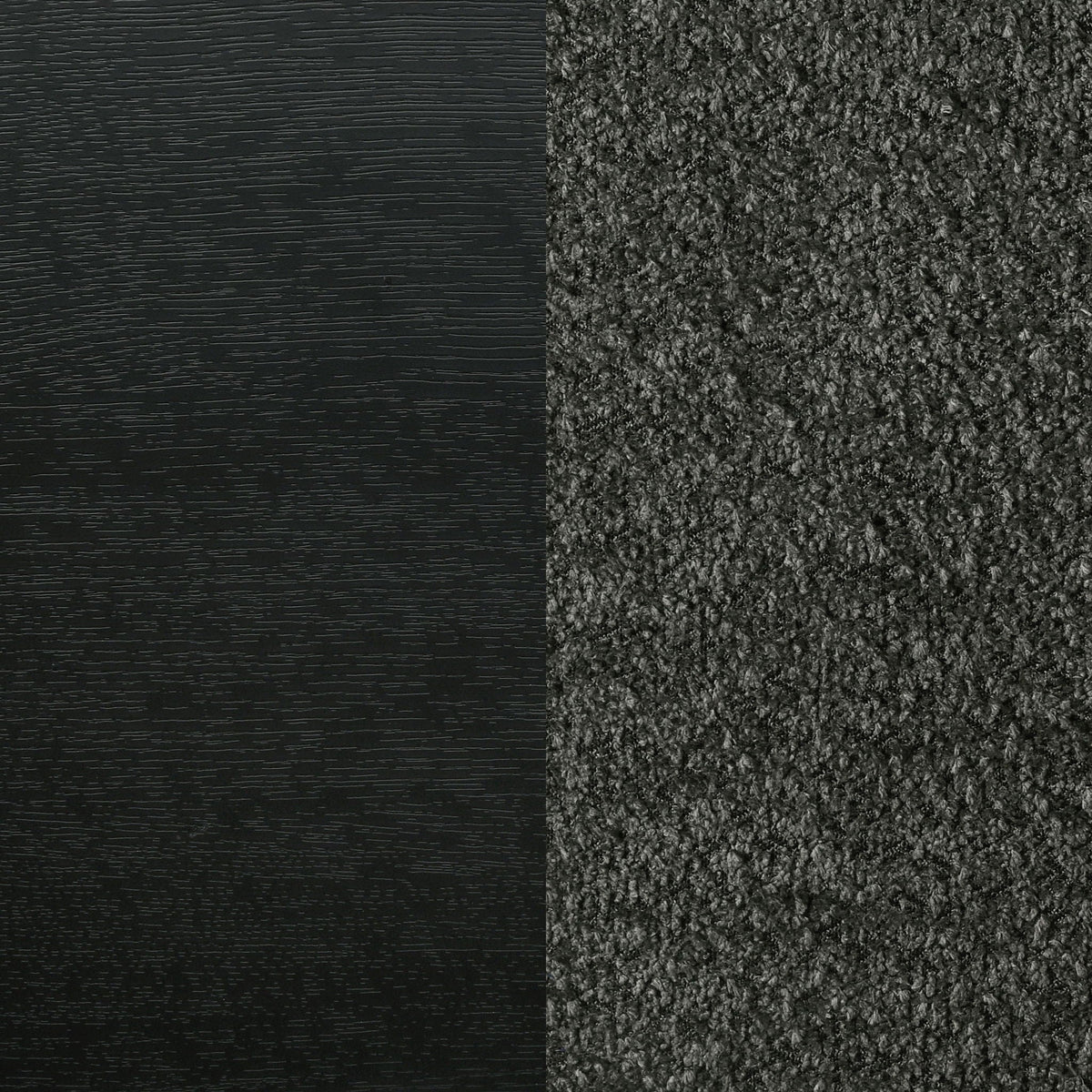 Burton bed with upholstered headboard in black wood finish; gray carpet texture on Tampa Home & Garden Store