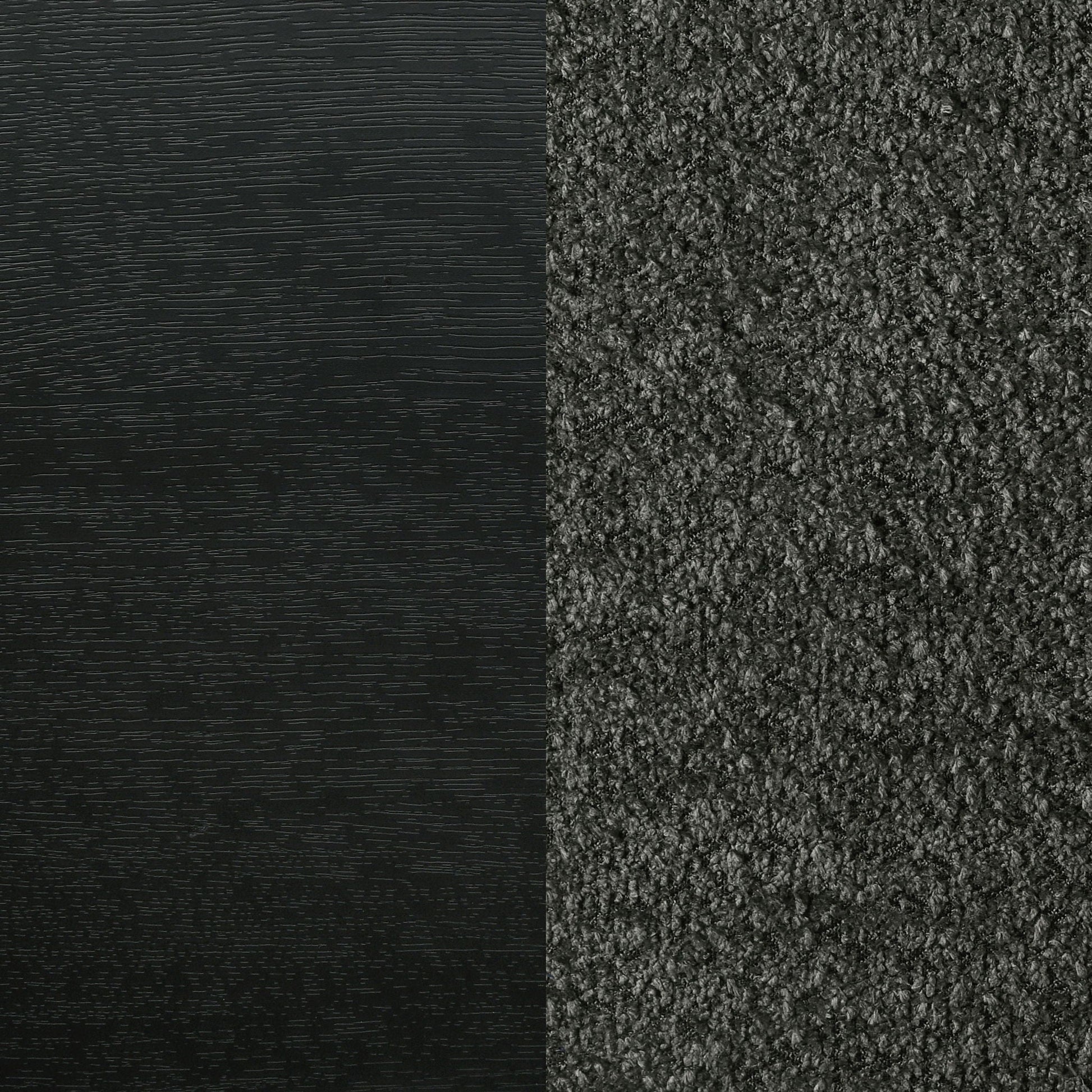 Burton bed with upholstered headboard in black wood finish; gray carpet texture on Tampa Home & Garden Store