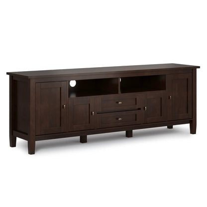 Warm Shaker TV Media Stand handcrafted in dark wood by Unique Piece Furniture with drawers on Tampa Home & Garden Store