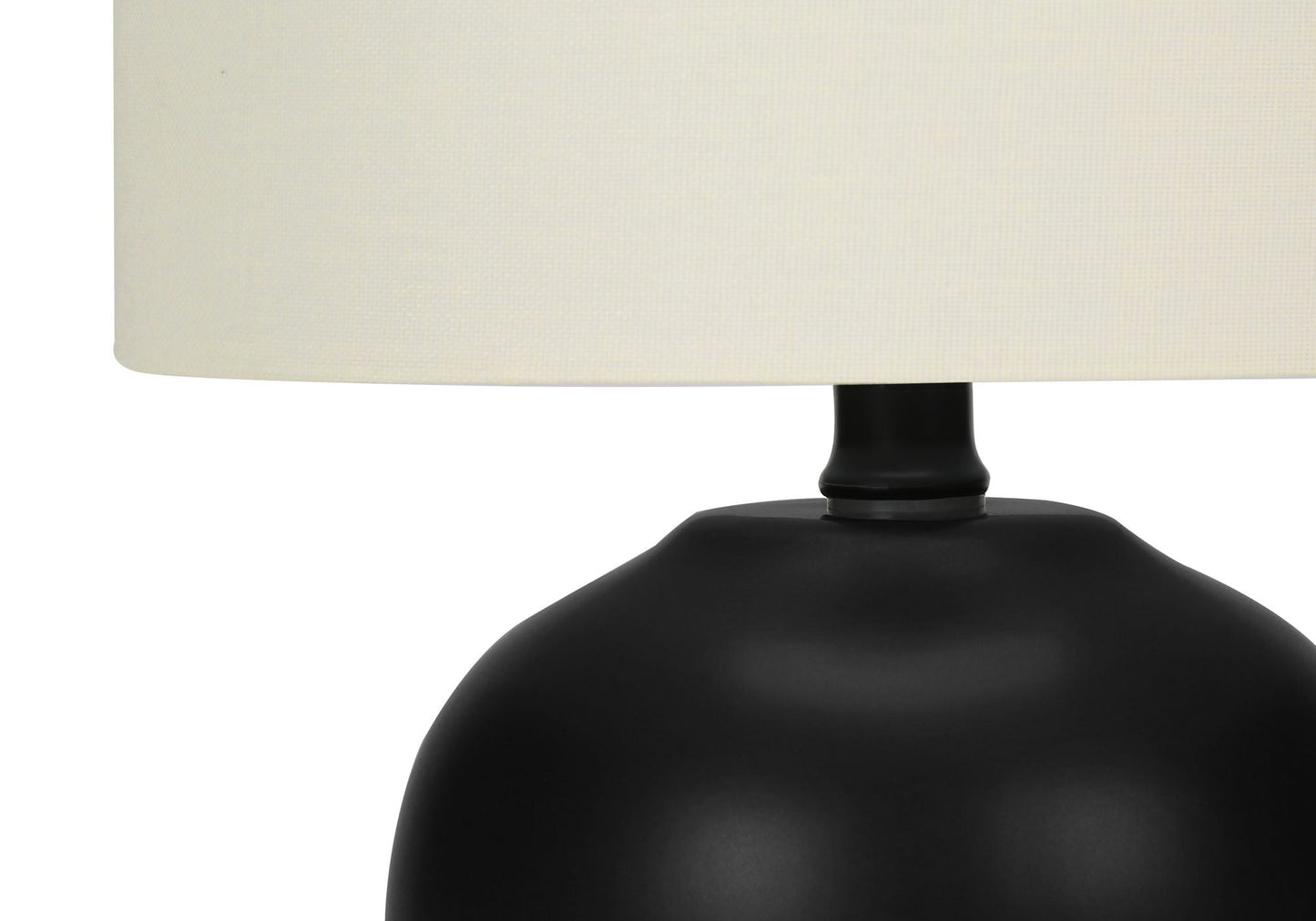 Lighting table lamp black base with cream fabric shade by HouseOfZazla on Tampa Home & Garden Store