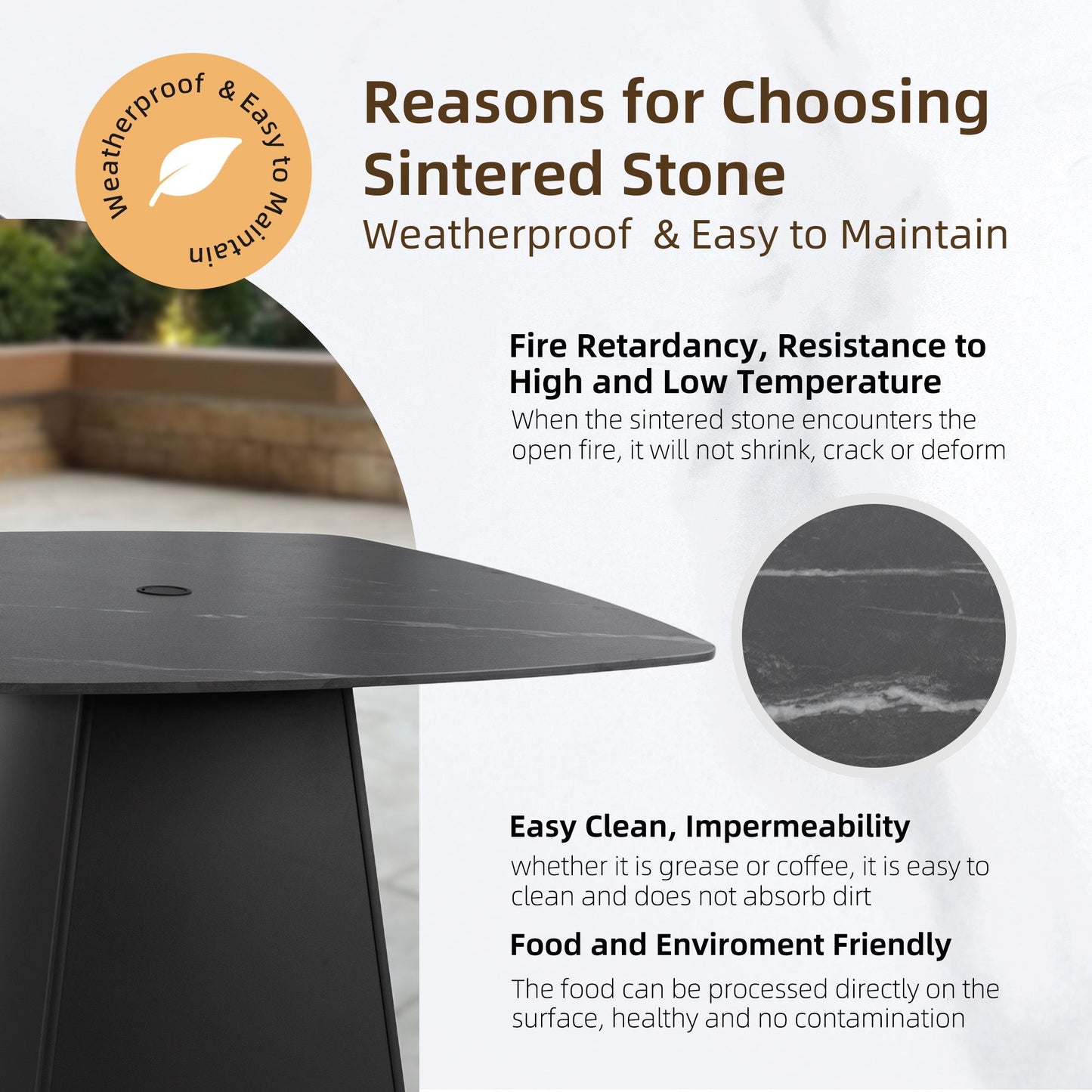 Outdoor Patio and Squircle Dining Table Set